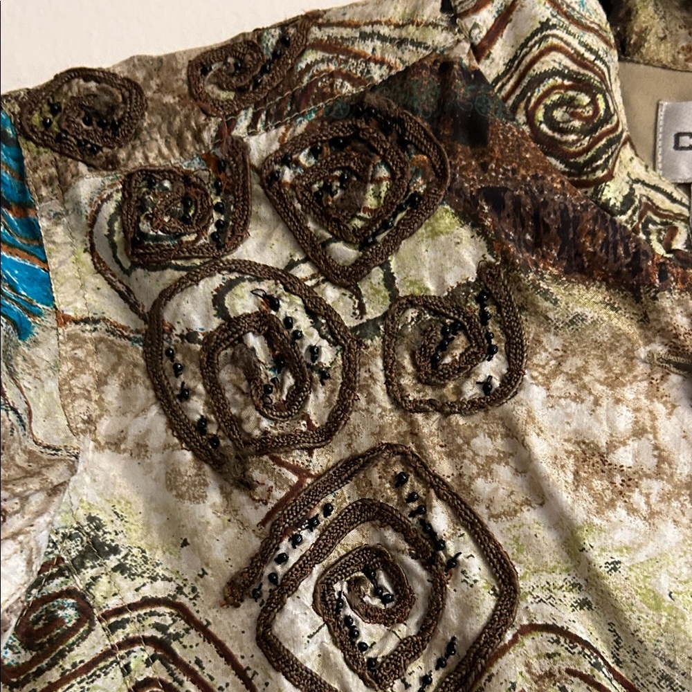 Chico's Multicolor Patterned Button-Front Jacket - Picture 5 of 6